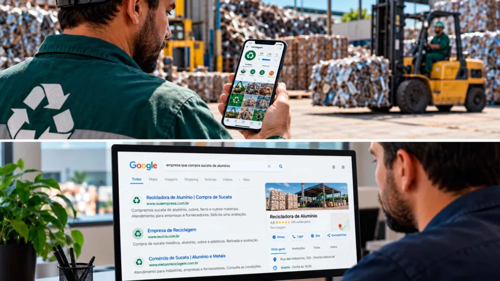 Google ou Instagram para empresas de reciclagem
