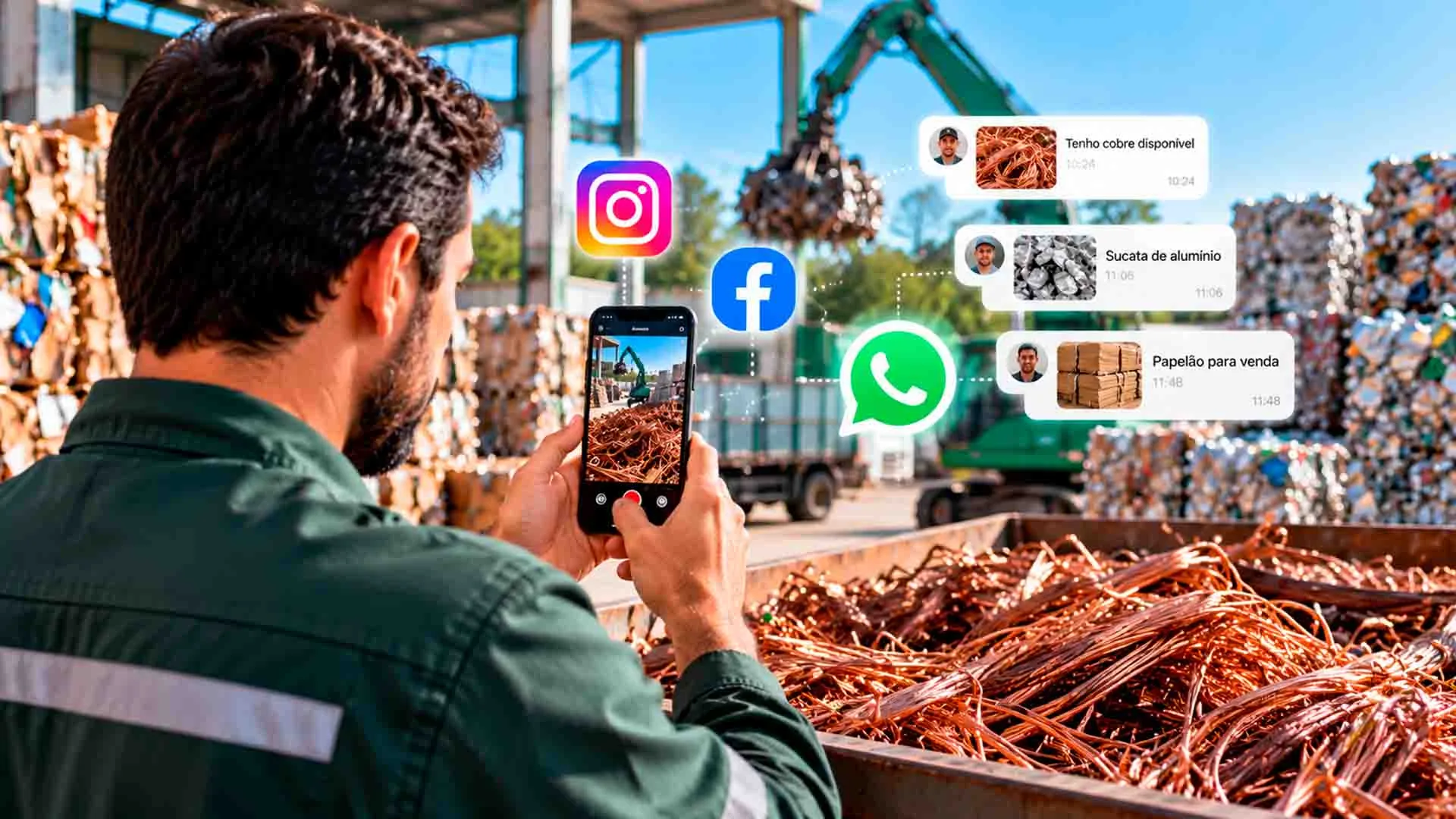 Marketing de redes sociais para captação de materiais recicláveis