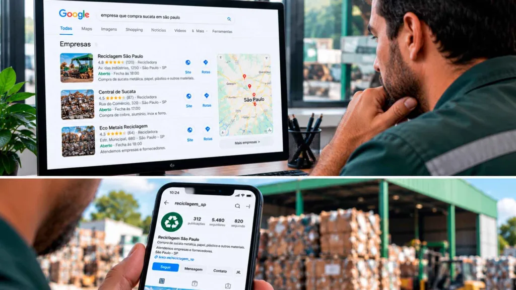 O que é melhor para uma empresa de reciclagem Google ou Instagram