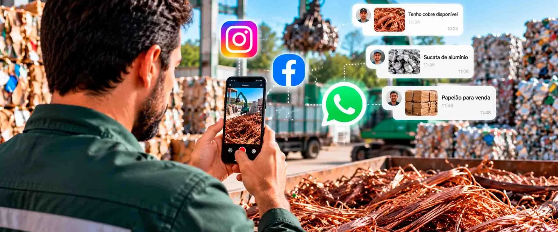 Marketing de redes sociais para captação de materiais recicláveis
